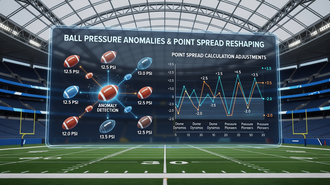 Detaillierte Grafik zu Druckanomalien und Spread-Anpassungen in NFL-Dome-Spielen