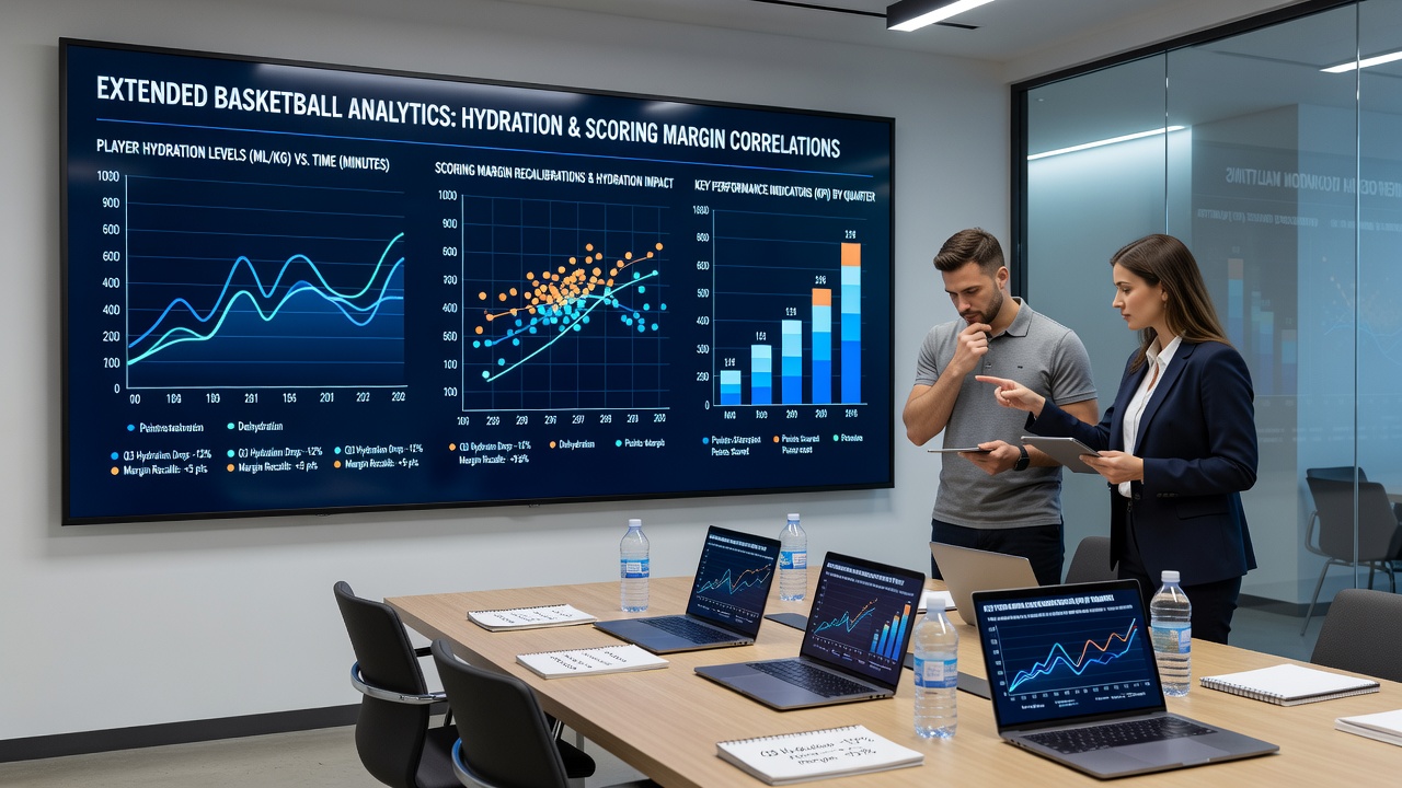 Datenanalyse von Hydrationswerten und Punkteverläufen in einer Basketball-Overtime