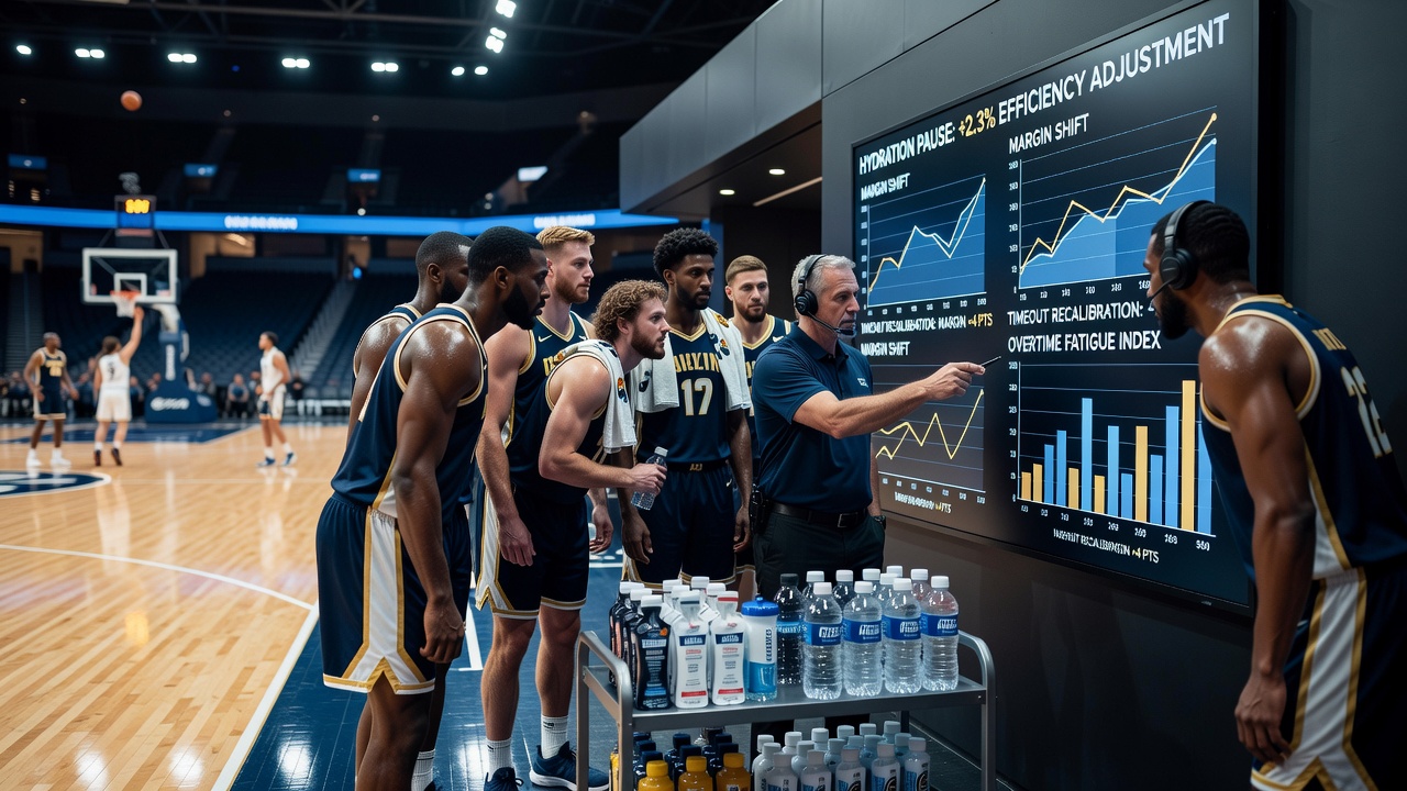 Analyse von Echtzeitdaten zu Hydrationspausen und Basketball-Wettmargen in Overtime