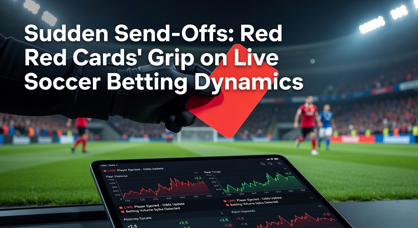 Ein Schiedsrichter zeigt eine Rote Karte in einem intensiven Fußballmatch, während Spieler protestieren